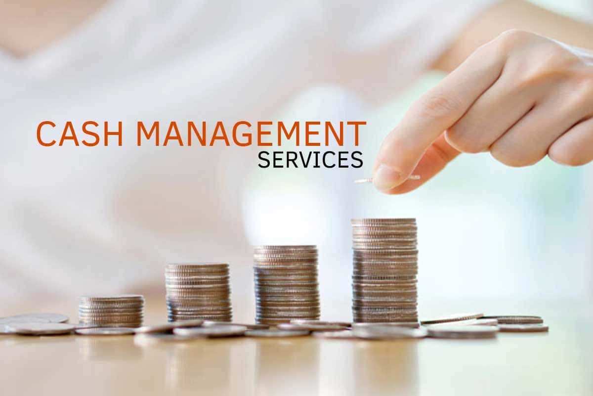 Stacked coins representing cash management services